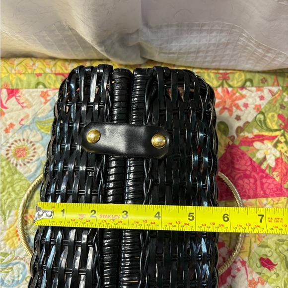 Vintage Black Rattan Purse - Picture 8 of 10